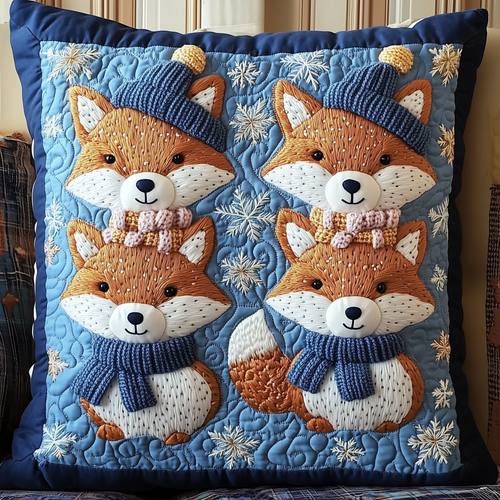 Adorable Fox Friends Quilted Pillow Case GFTONL1718