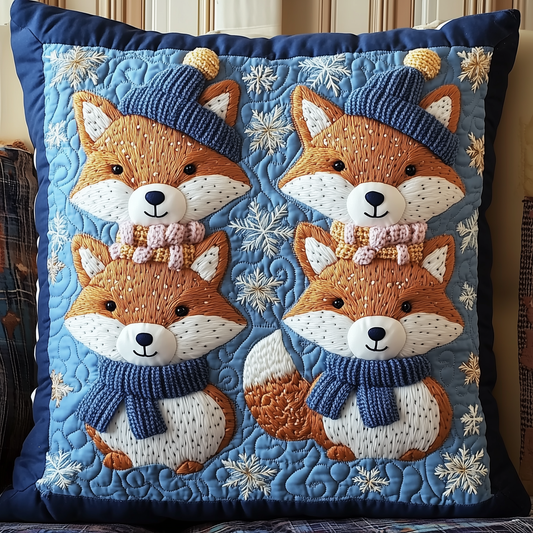 Adorable Fox Friends Quilted Pillow Case GFTONL1718