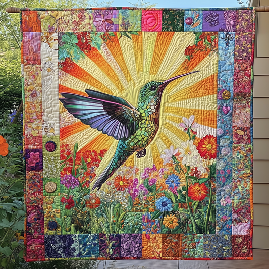 Hummingbird Sunshine Garden Quilted Blanket GFTONL1720