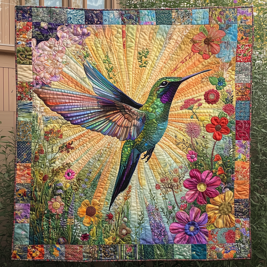 Hummingbird Sunshine Garden Quilted Blanket GFTONL1722