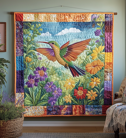 Vibrant Hummingbird Quilted Blanket GFTONL1727