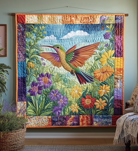 Vibrant Hummingbird Quilted Blanket GFTONL1727