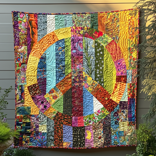 Peace Sign Quilted Blanket GFTONL1733