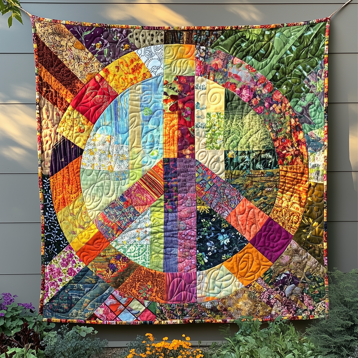 Peace Sign Quilted Blanket GFTONL1734