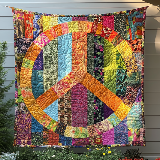 Peace Sign Quilted Blanket GFTONL1735