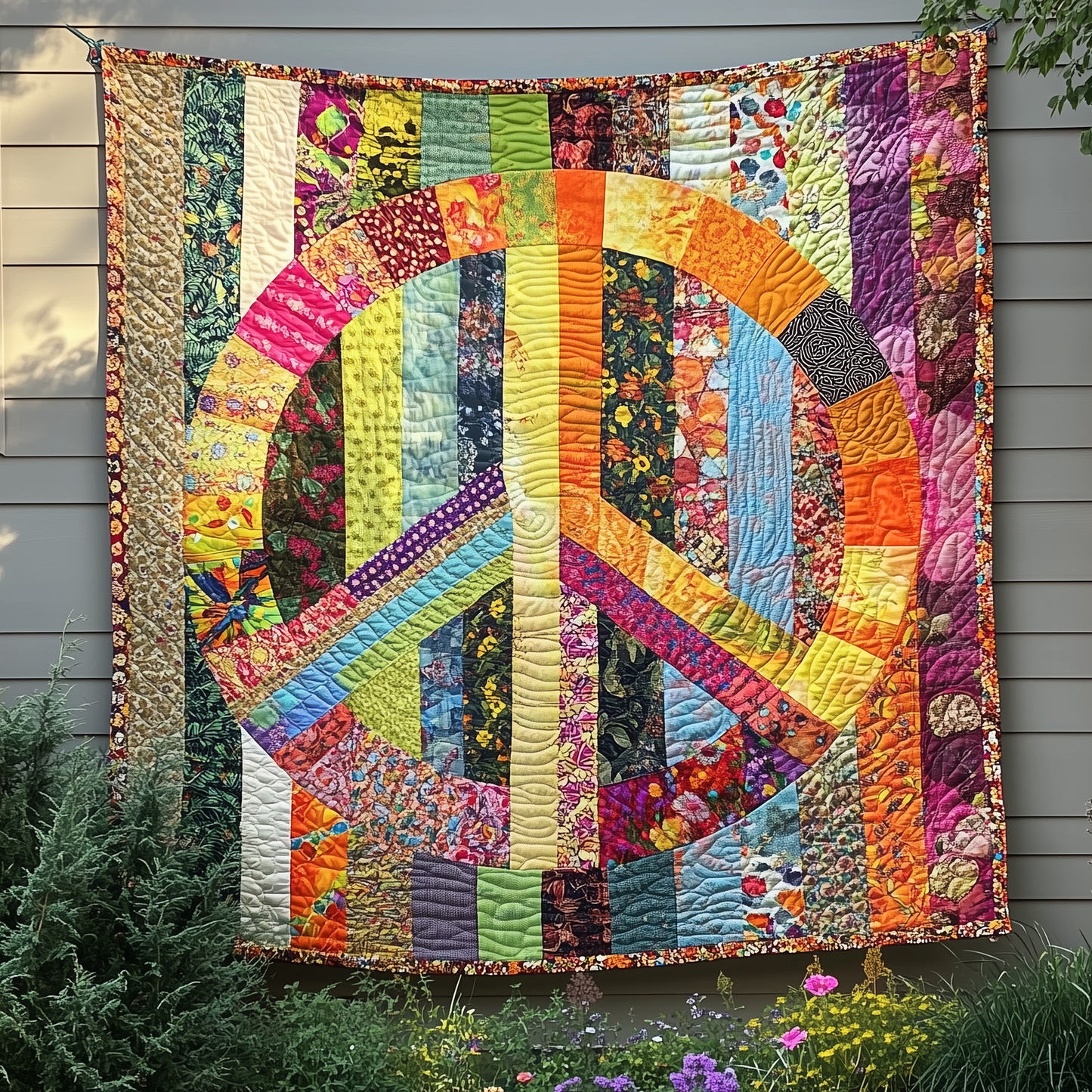 Peace Sign Quilted Blanket GFTONL1737