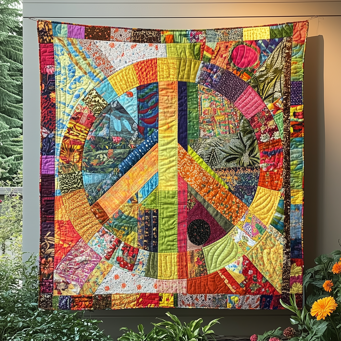 Peace Sign Quilted Blanket GFTONL1739