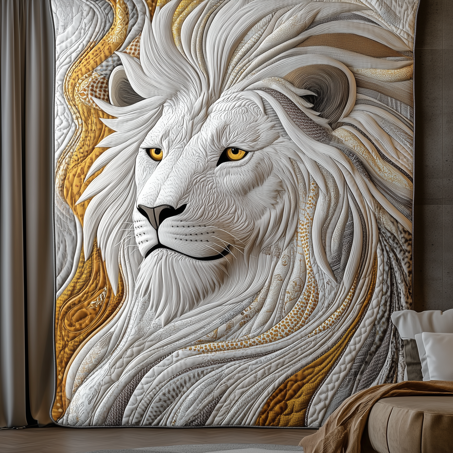 Elegant Mane Lion Quilted Blanket GFTONL1741