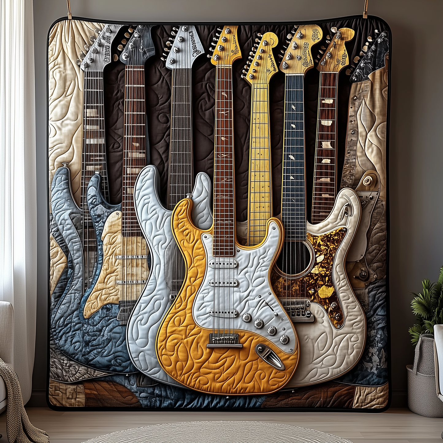 Noble Guitar Quilted Blanket GFTONL1749