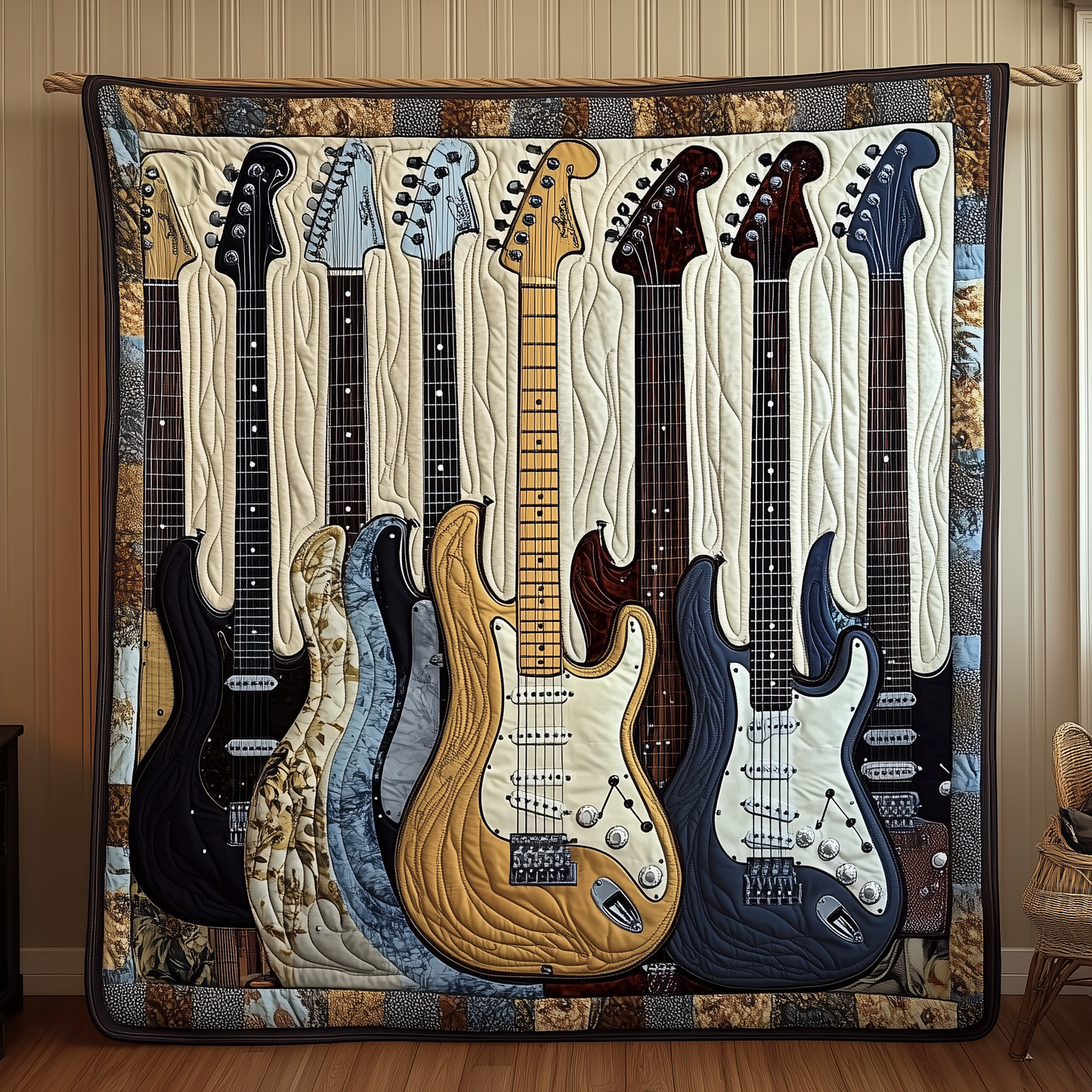 Noble Guitar Quilted Blanket GFTONL1755