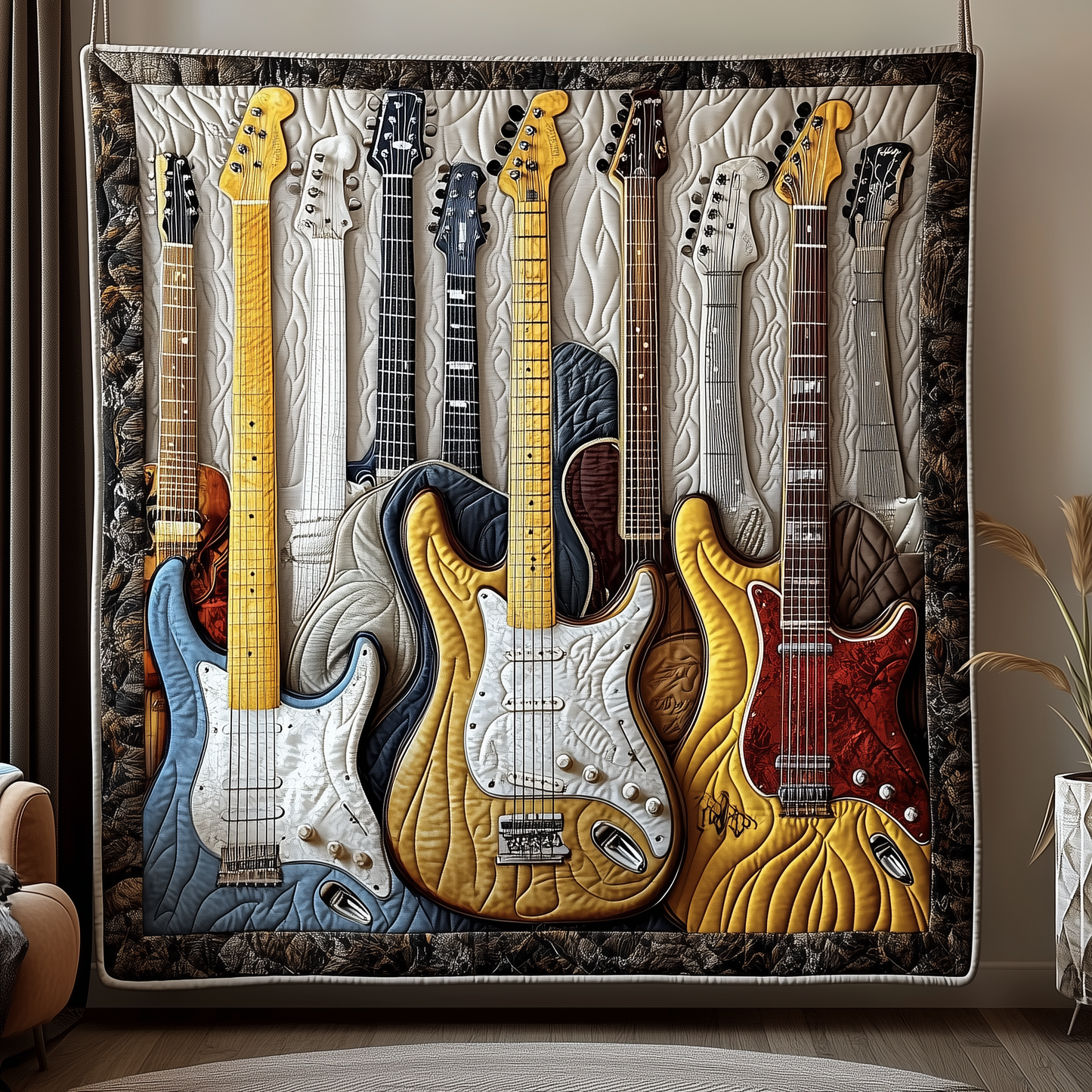 Noble Guitar Quilted Blanket GFTONL1756