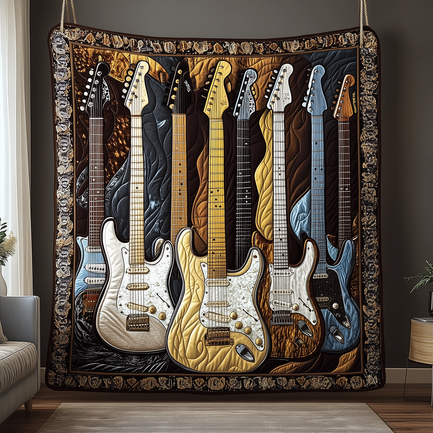 Noble Guitar Quilted Blanket GFTONL1762