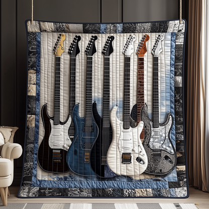 Melodic Strings Guitar Quilted Blanket GFTONL1772