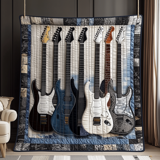 Melodic Strings Guitar Quilted Blanket GFTONL1772