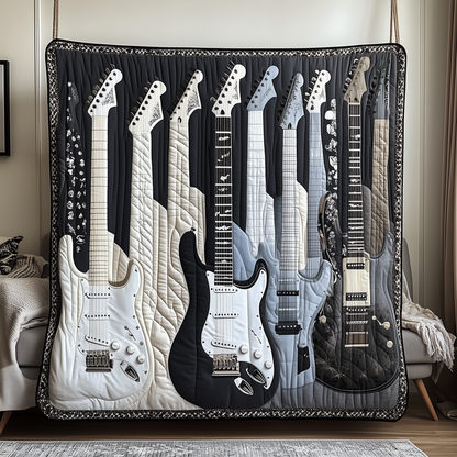 Melodic Strings Guitar Quilted Blanket GFTONL1773