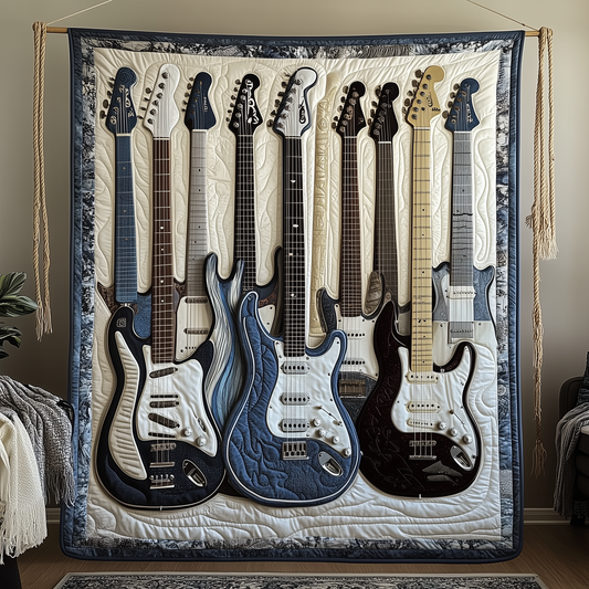 Melodic Strings Guitar Quilted Blanket GFTONL1777