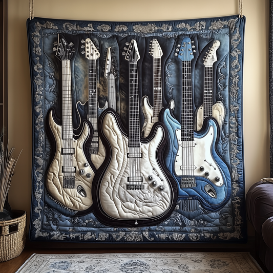 Melodic Strings Guitar Quilted Blanket GFTONL1778