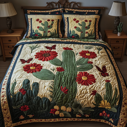 Cactus Dreamer 3-Piece Quilted Bedding Set GFTONL1850