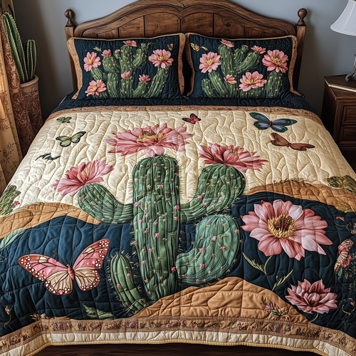 Cactus Dreamer 3-Piece Quilted Bedding Set GFTONL1851