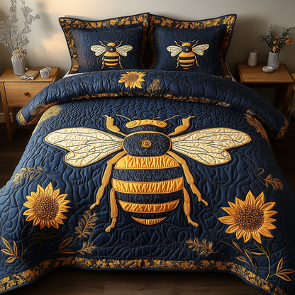 Bee Positive 3-Piece Quilted Bedding Set GFTONL1857