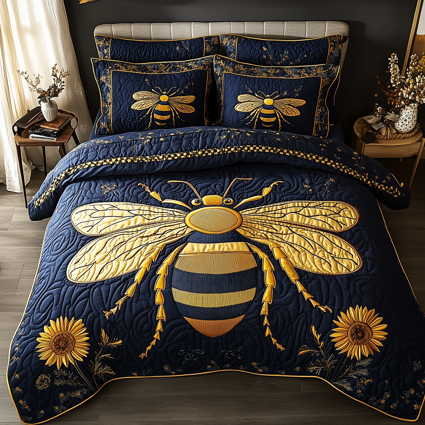 Bee Positive 3-Piece Quilted Bedding Set GFTONL1862