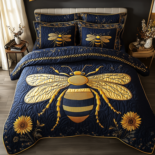 Bee Positive 3-Piece Quilted Bedding Set GFTONL1862