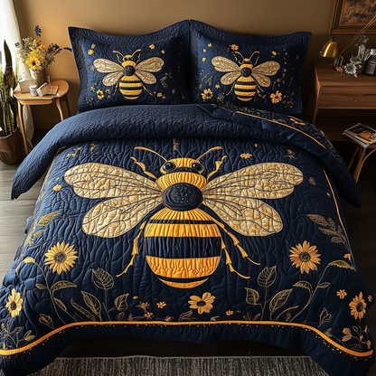 Bee Positive 3-Piece Quilted Bedding Set GFTONL1865