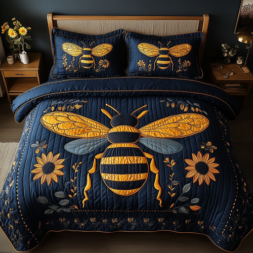 Bee Positive 3-Piece Quilted Bedding Set GFTONL1867