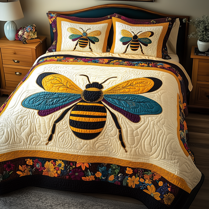 Bee Positive 3-Piece Quilted Bedding Set GFTONL1868