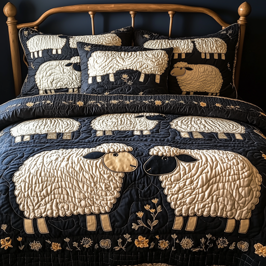 Funky Sheep 3-Piece Quilted Bedding Set GFTONL1869