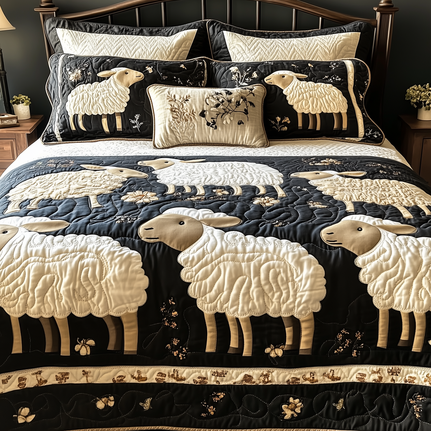 Funky Sheep 3-Piece Quilted Bedding Set GFTONL1872