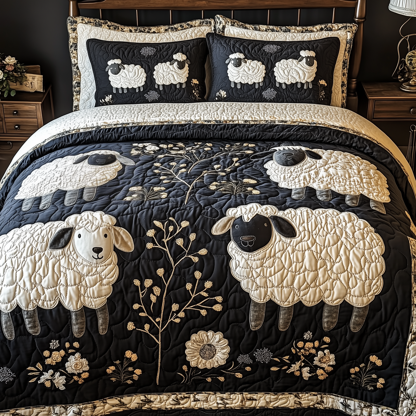 Funky Sheep 3-Piece Quilted Bedding Set GFTONL1873