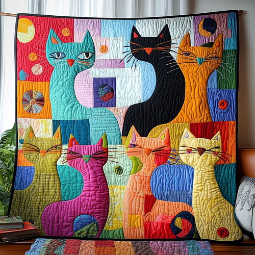 Funky Cats Quilted Blanket GFTONL1883