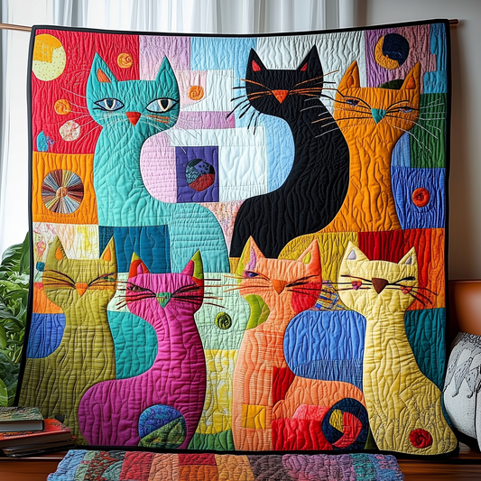Funky Cats Quilted Blanket GFTONL1883
