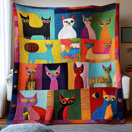 Funky Cats Quilted Blanket GFTONL1885