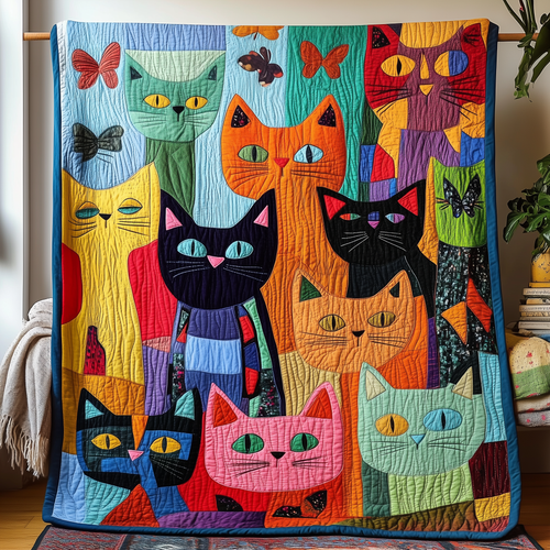Funky Cats Quilted Blanket GFTONL1886