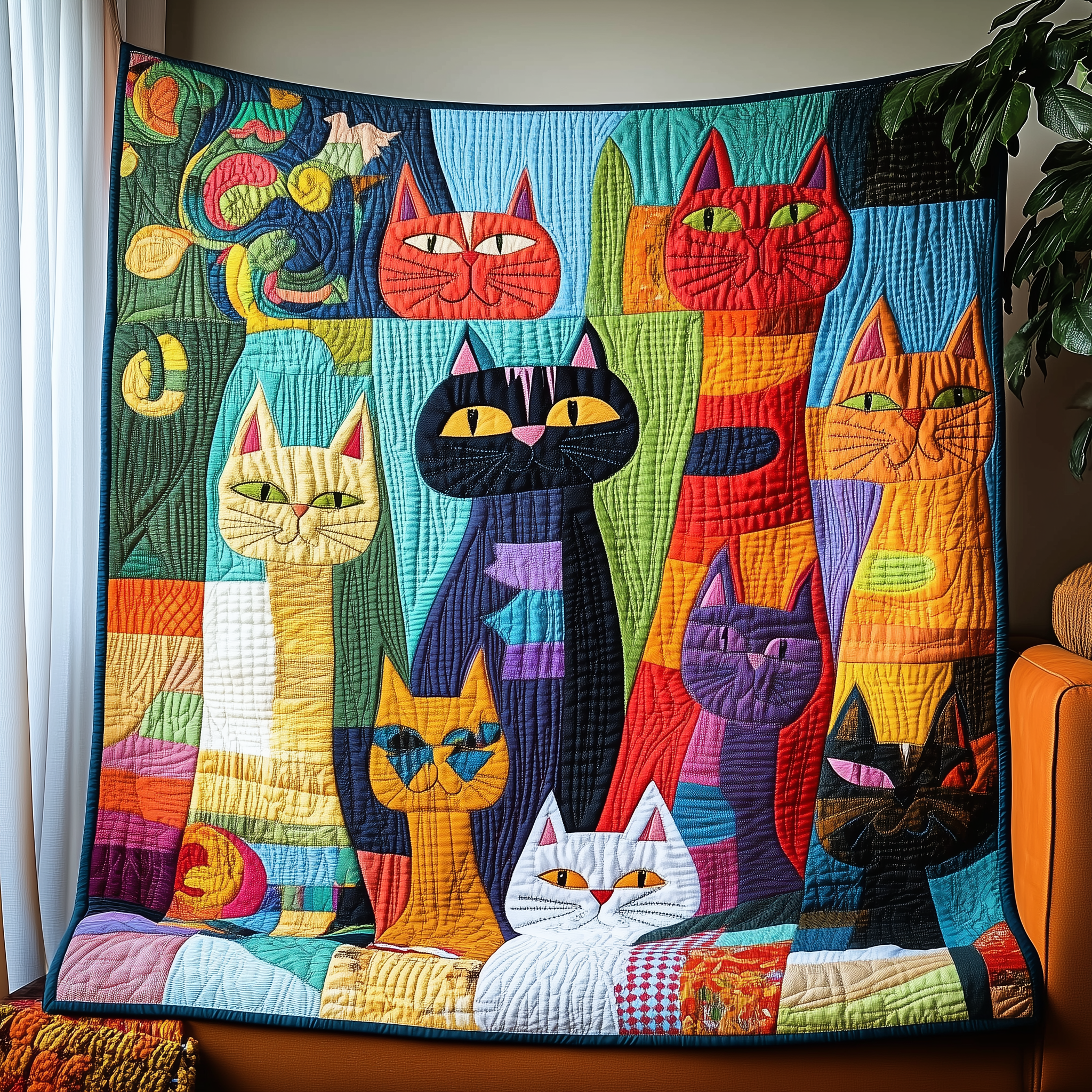Funky Cats Quilted Blanket GFTONL1887 – Patchique Store