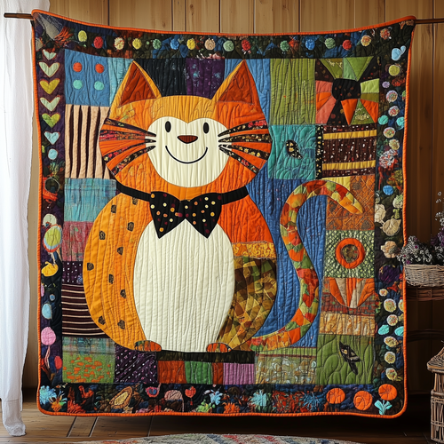 Whimsical Cat Quilted Blanket GFTONL1888