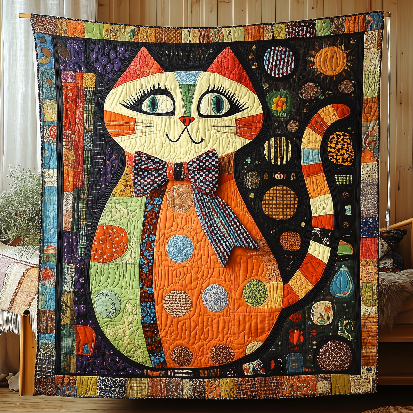 Whimsical Cat Quilted Blanket GFTONL1889