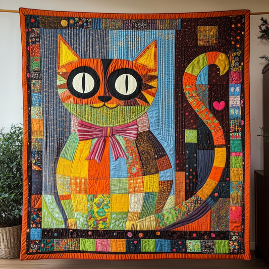 Whimsical Cat Quilted Blanket GFTONL1893