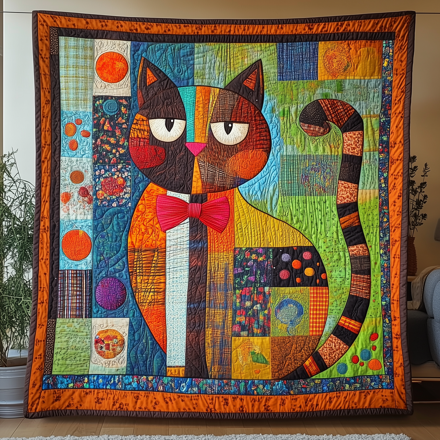Whimsical Cat Quilted Blanket GFTONL1895