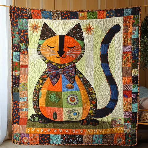 Whimsical Cat Quilted Blanket GFTONL1897