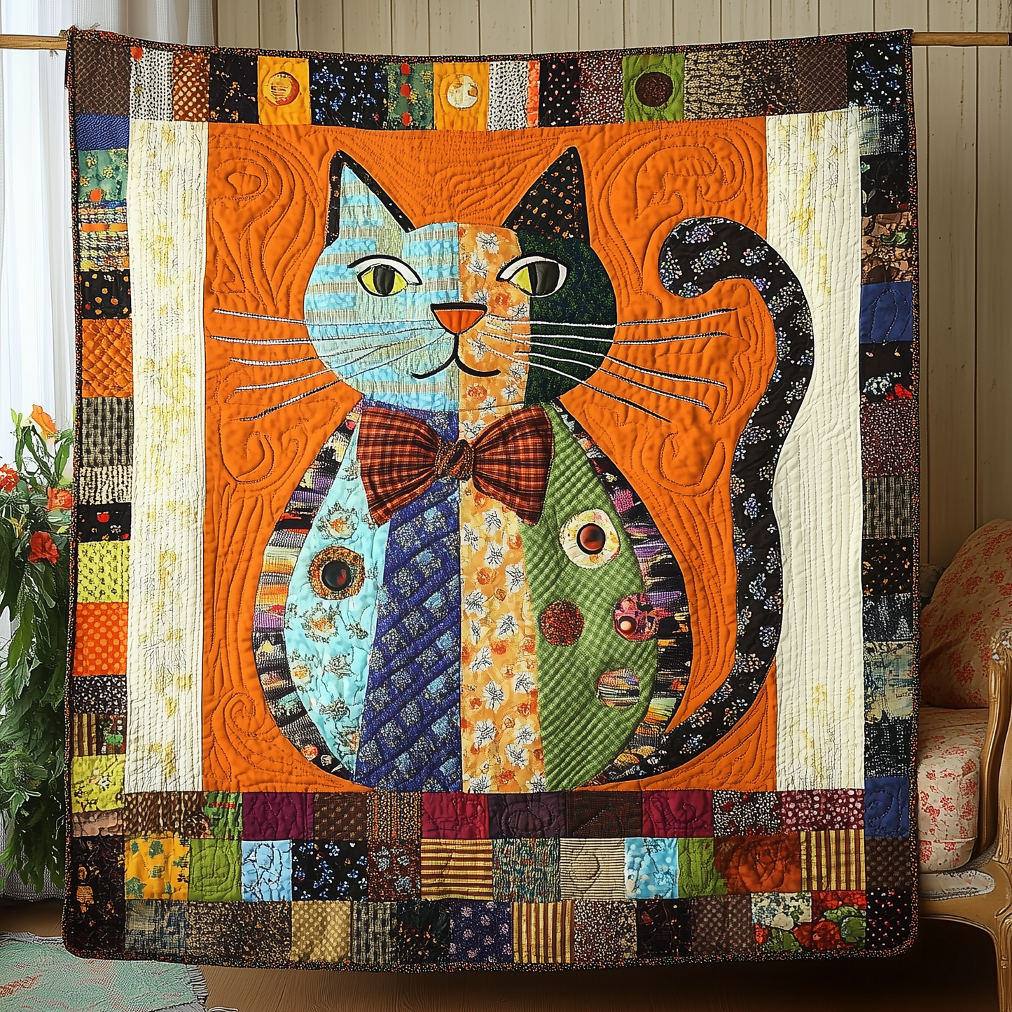 Whimsical Cat Quilted Blanket GFTONL1898