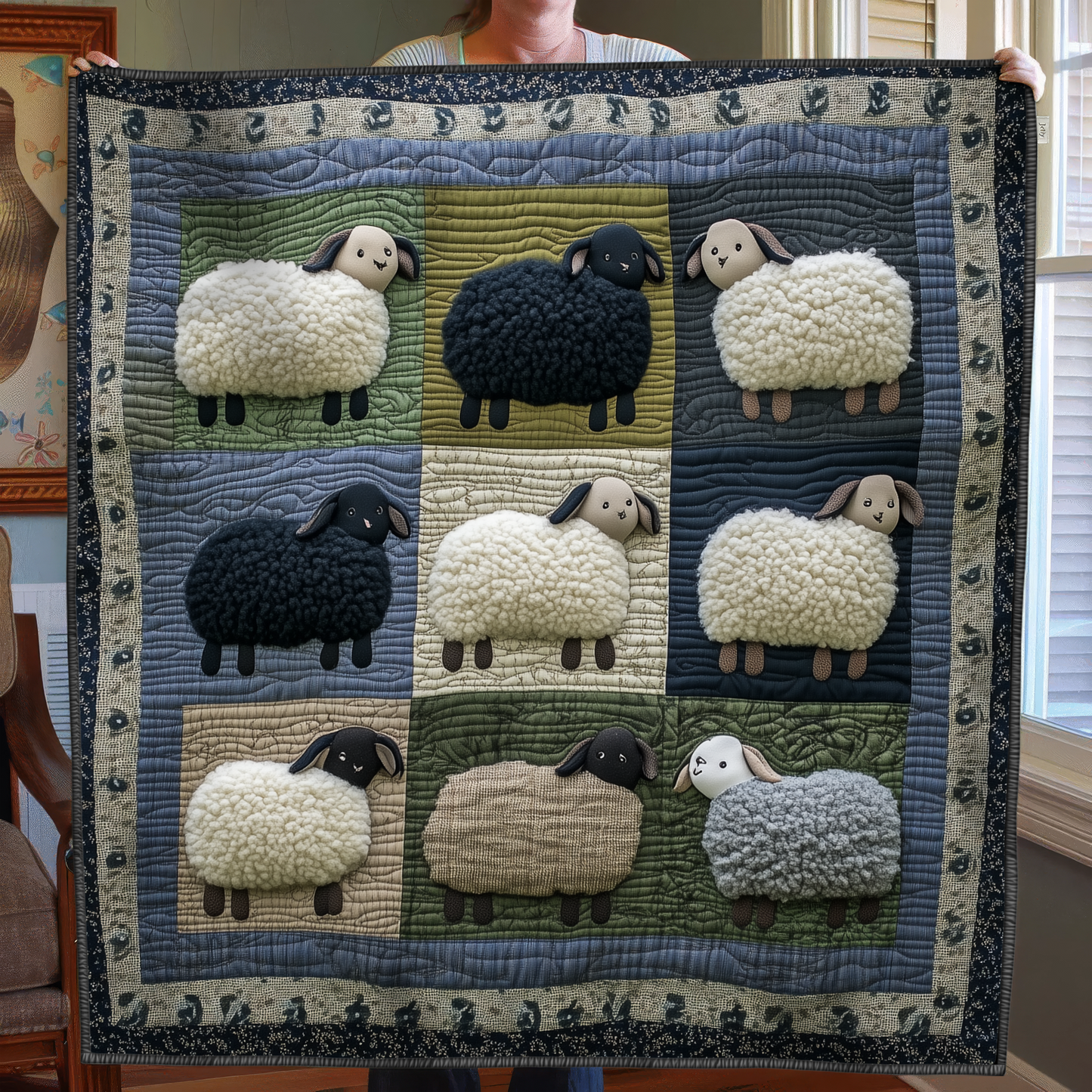 Whimsical Sheep Quilted Blanket GFTONL1918