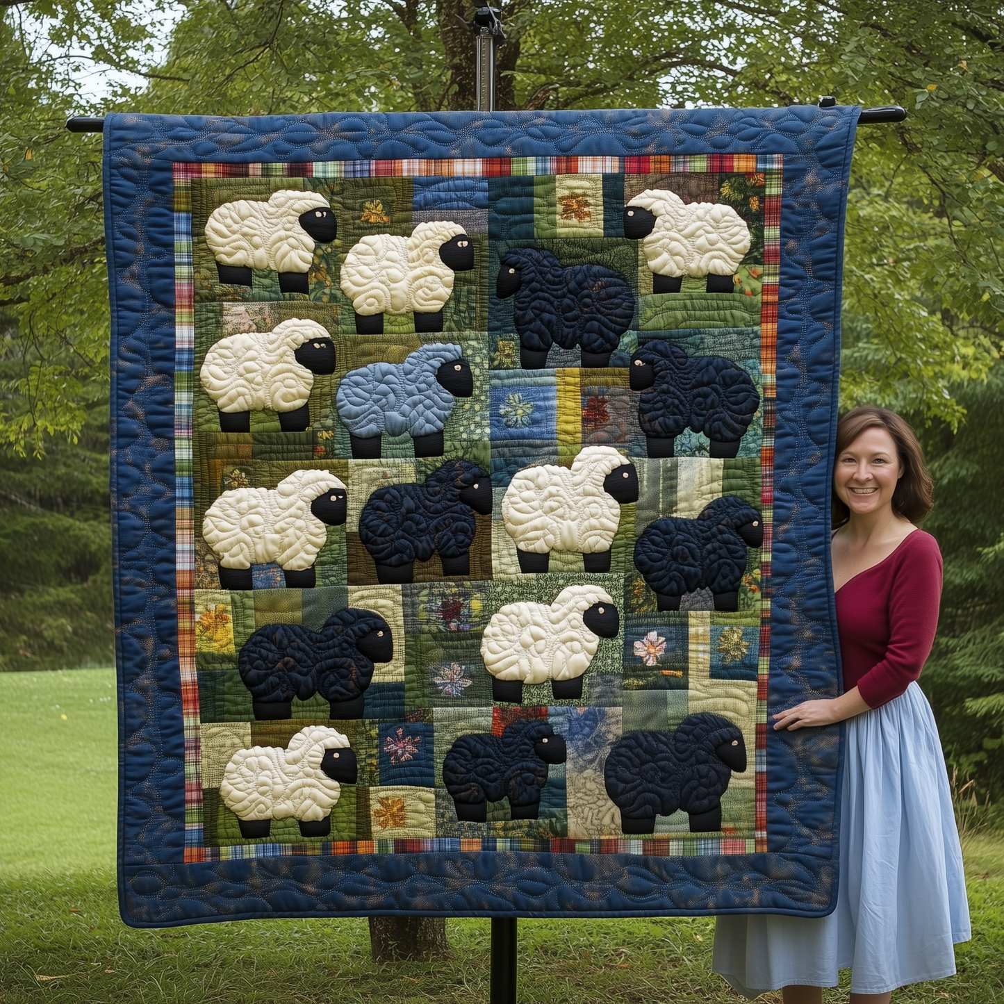 Whimsical Sheep Quilted Blanket GFTONL1921