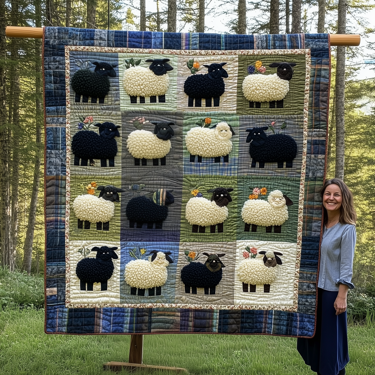 Whimsical Sheep Quilted Blanket GFTONL1922