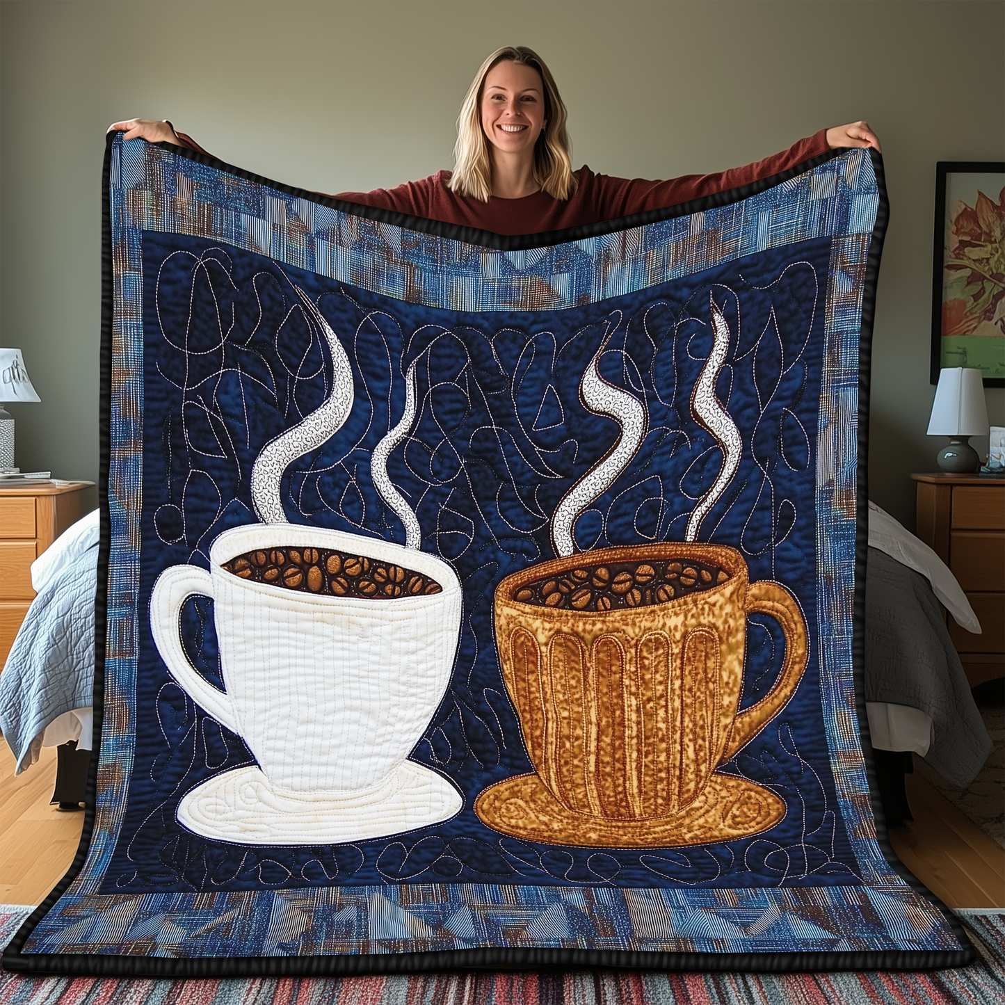 Coffee Cup Quilted Blanket GFTONL2009