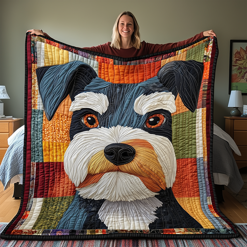 Dorky Schnauzer Quilted Blanket GFTONL2031