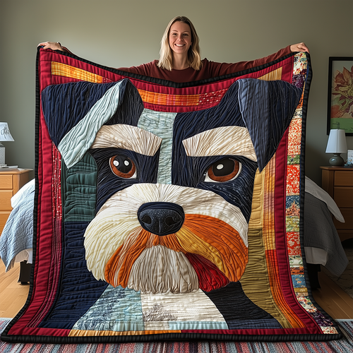 Dorky Schnauzer Quilted Blanket GFTONL2032