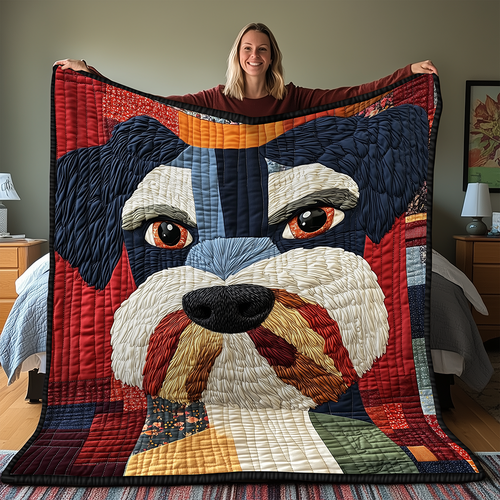 Dorky Schnauzer Quilted Blanket GFTONL2035